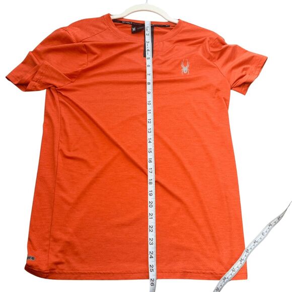 Spyder Active Men's Crew Neck Stretch Short Sleeve Athletic T-Shirt Orange Small - Picture 6 of 7